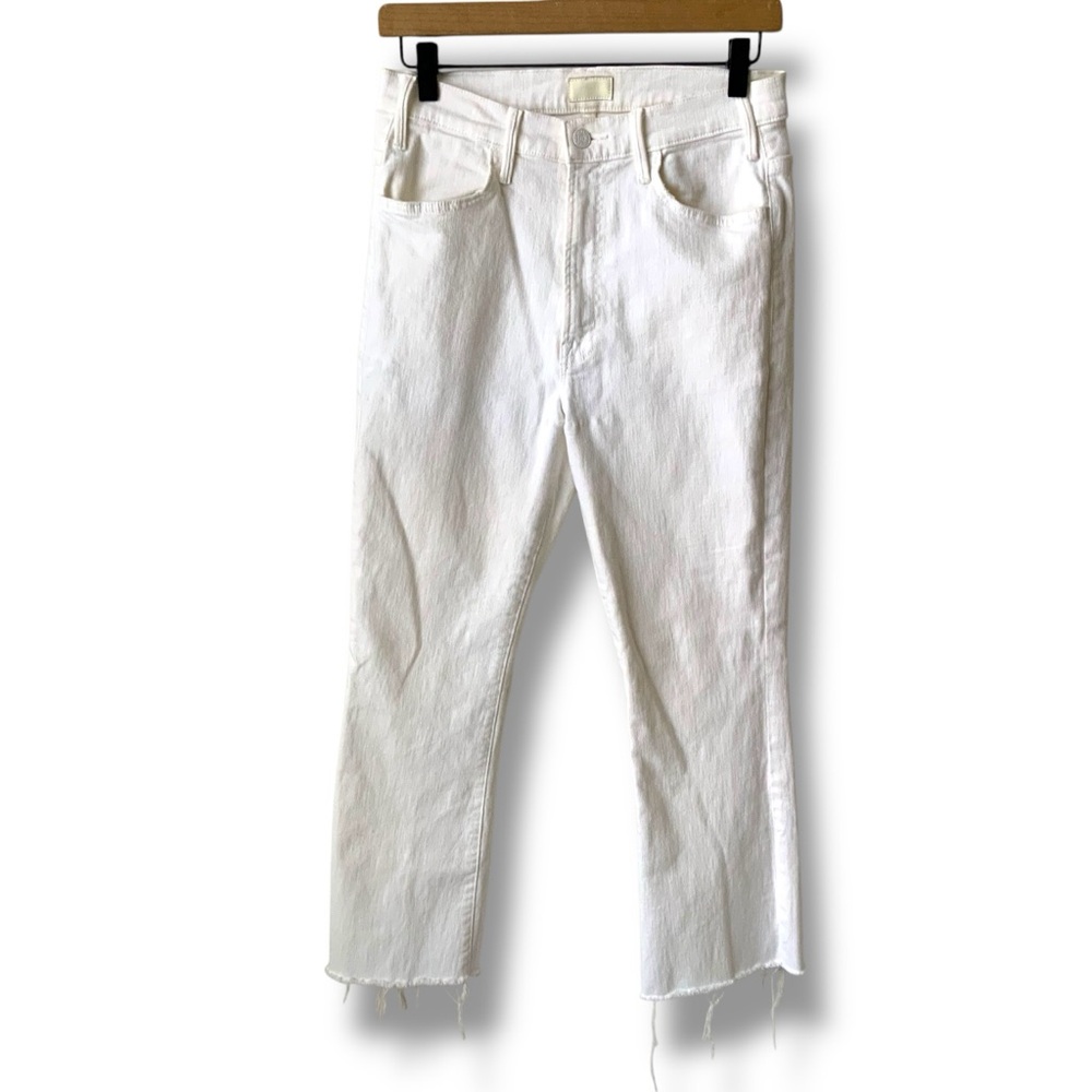MOTHER Jeans Hustler Ankle Fray Fairest Of Them All White Size 29 - Picture 4 of 13